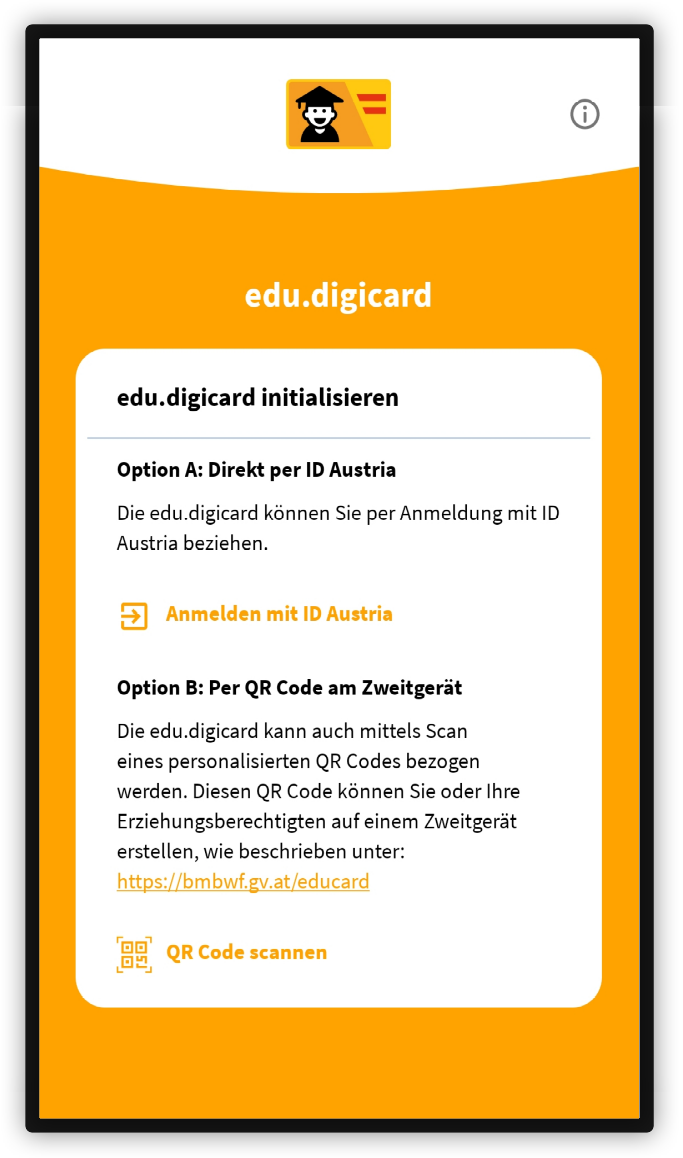 edu.digicard - App.Screenshot edu.digicard initialisieren